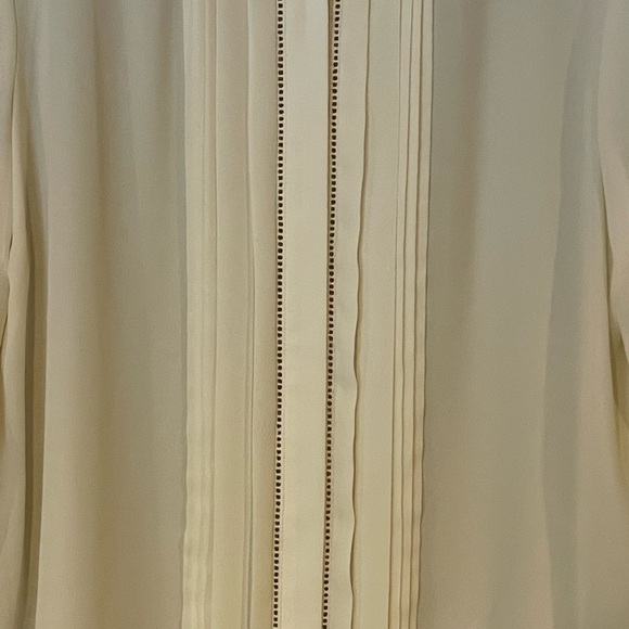 Nwt Dana Buchnan cream colored blouse size 14 pleated front - Picture 5 of 7